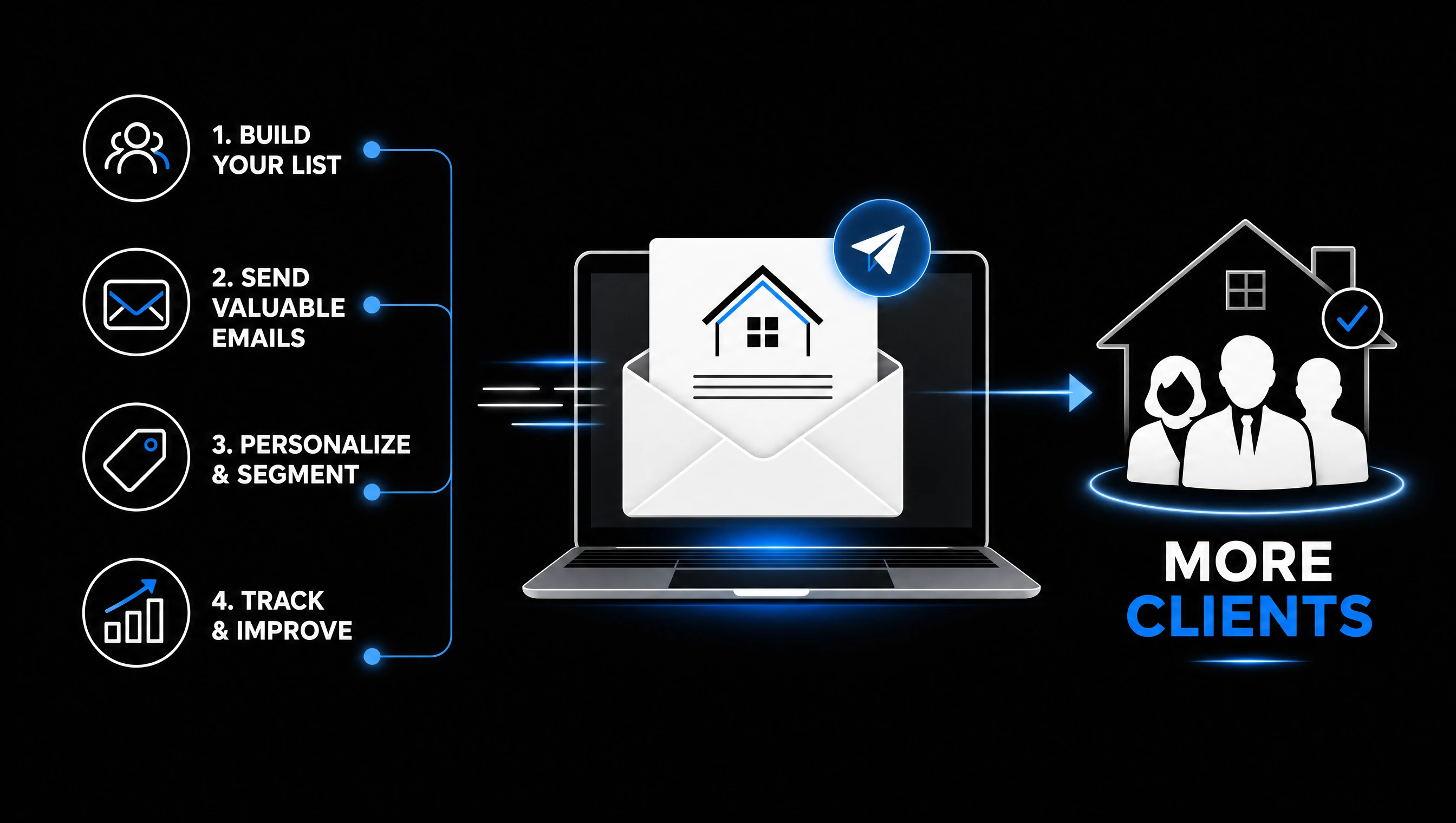Email marketing strategy for mortgage brokers featuring automation, lead nurturing, customer engagement, and mortgage lead generation